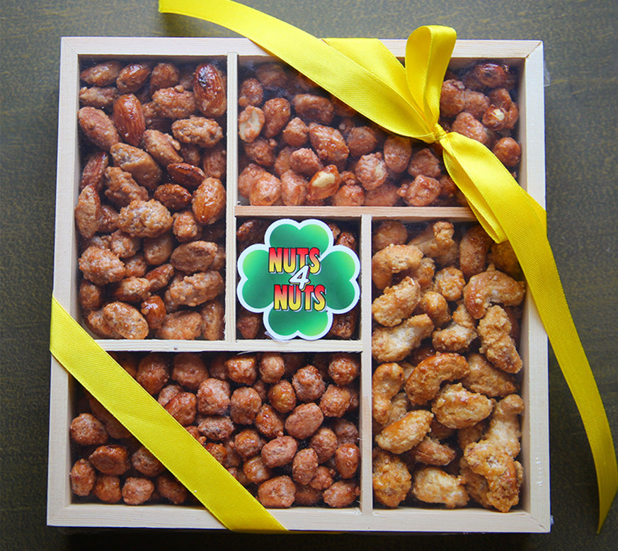 4 Leaf 5 Compartment Wood Gift Box