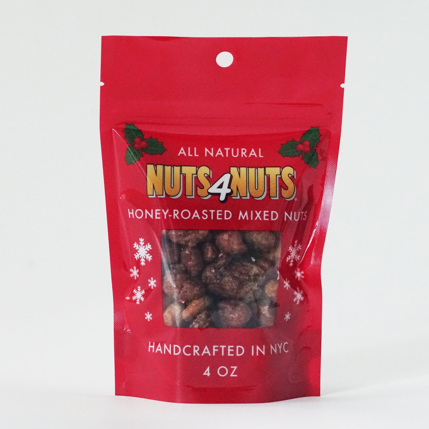 Honey-Roasted Mixed Nuts in 4 oz Resealable Holiday Pack