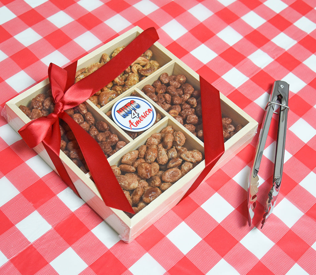 Nuts4America 5-Compartment Wood Gift Box