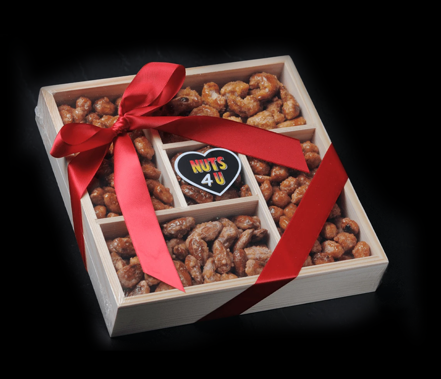 Nuts4U 5-Compartment Wood Gift Box