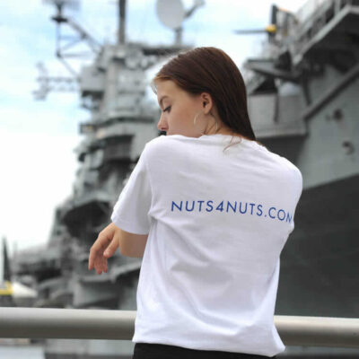 Nuts 4 America White T-Sleeve 100% Cotton